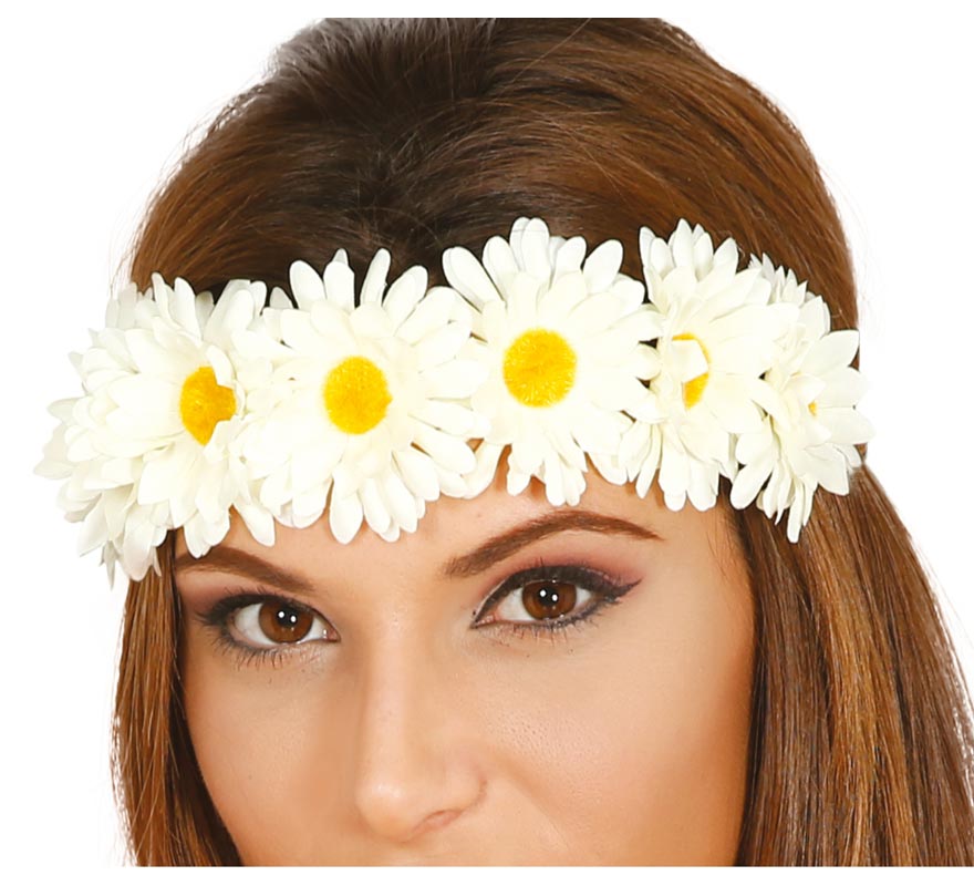 Diadema hippie com flores