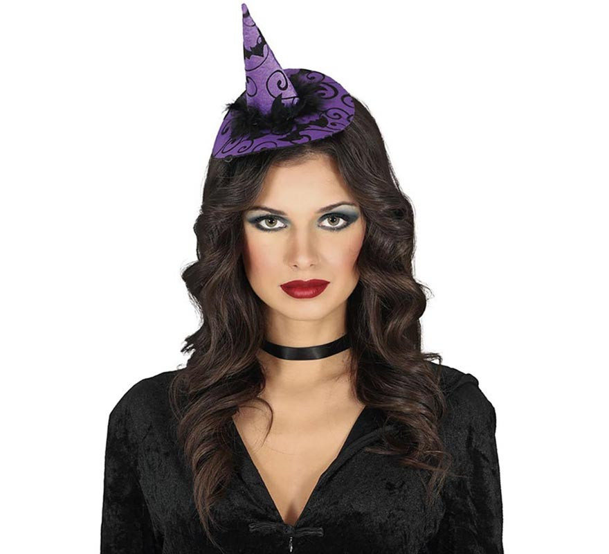 Tiara Mini Chapéu de Bruxa Lilás