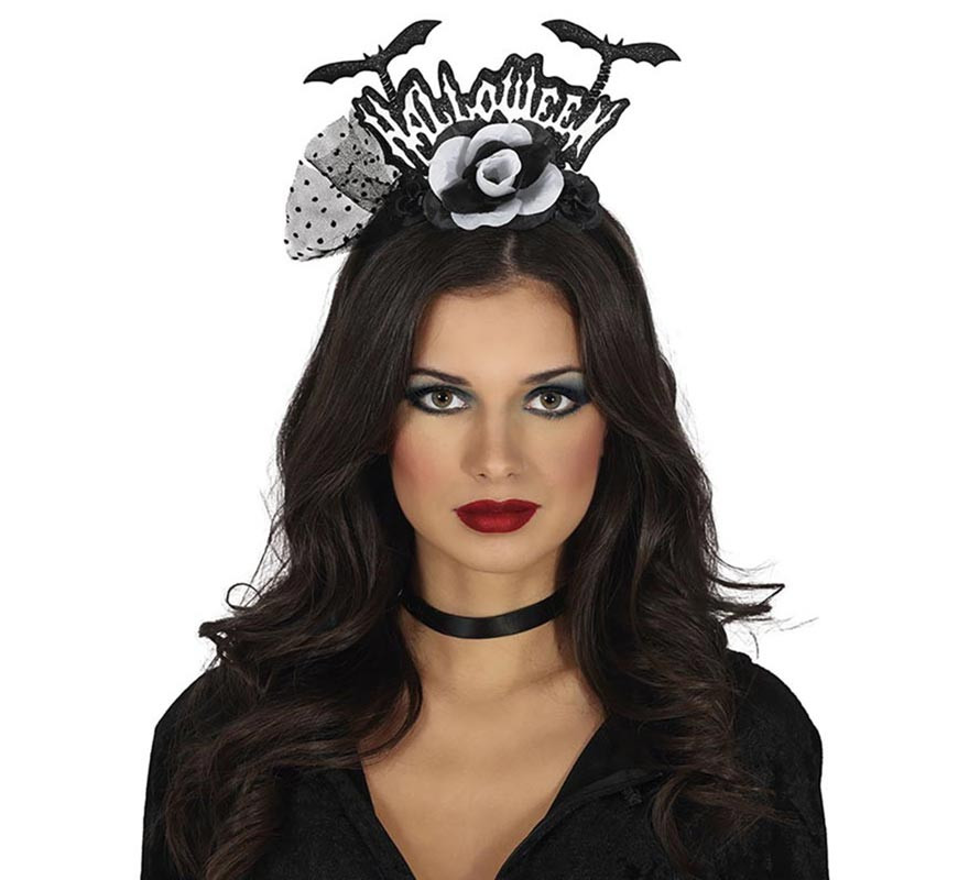 '''Faixa de cabeça de morcego com flores ''Halloween''''' '''Faixa de cabeça de morcego com flores ''Halloween'''''