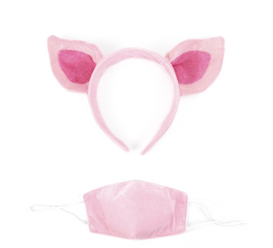 Tiara com orelhas de porco e máscara