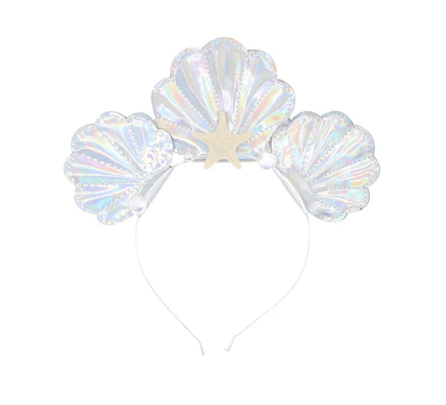 Princess headband with pearl effect shells