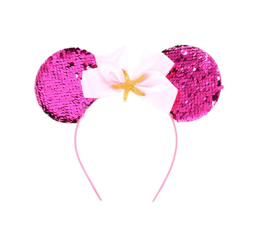 Tiara de mouse rosa Bling brilho