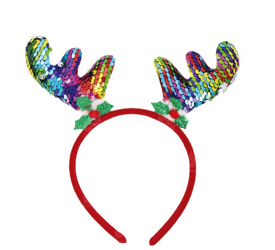 Tiara de rena brilhante brilho multicolorido