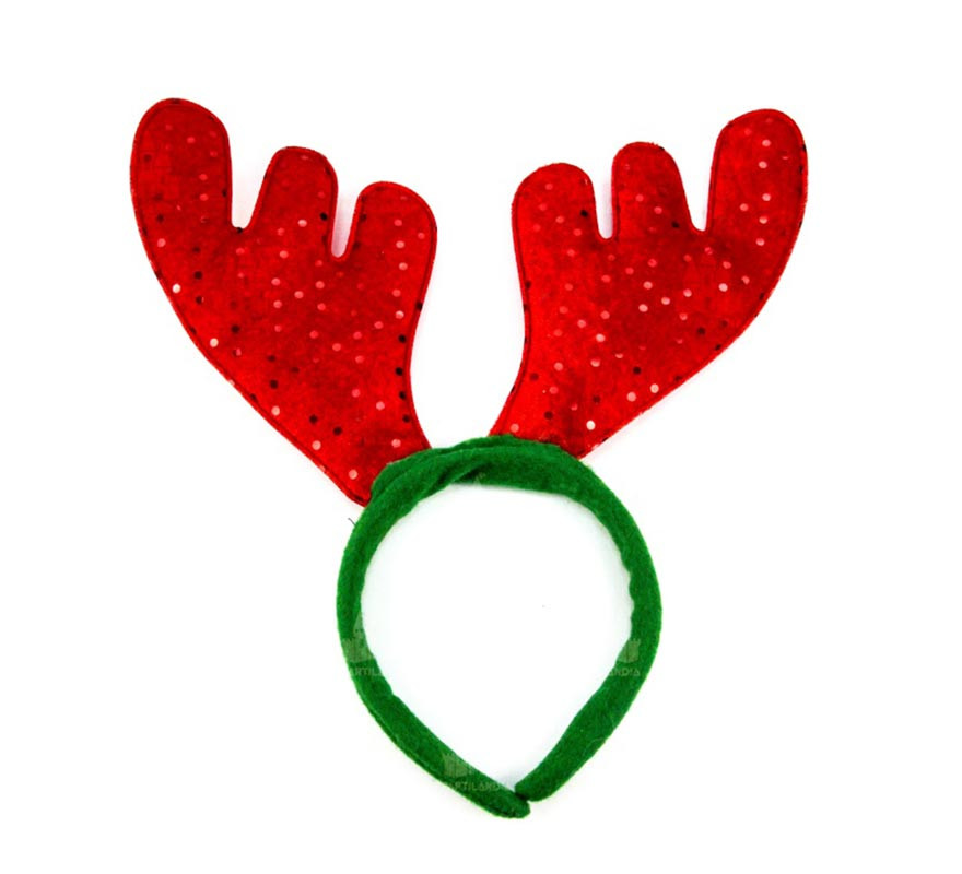 Tiara de rena vermelha e verde