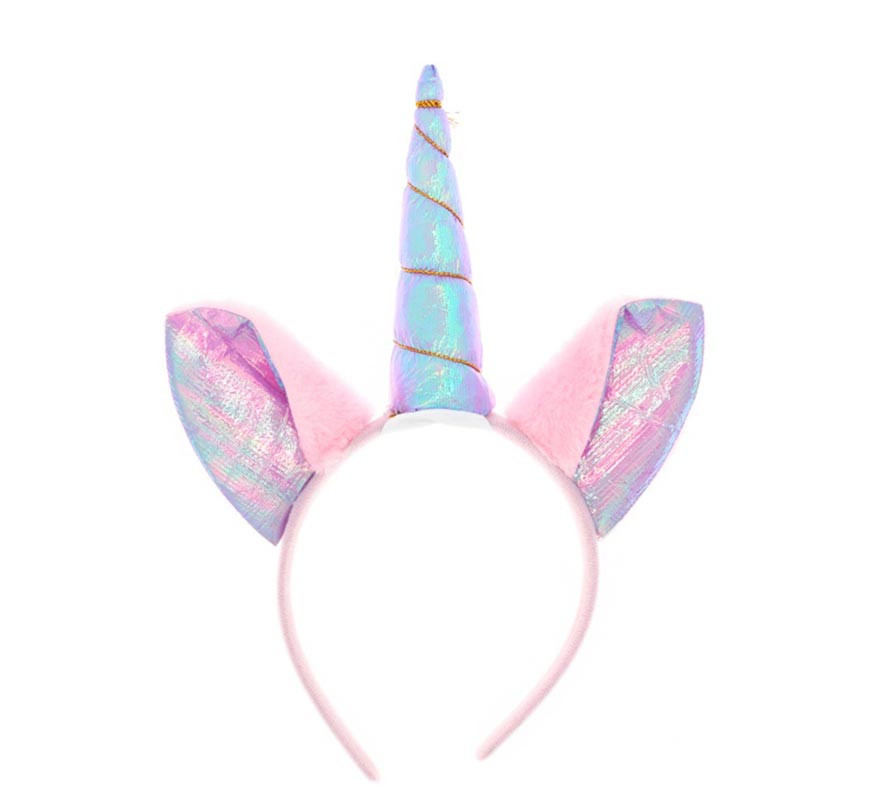 Tiara de unicórnio lilás de pelúcia