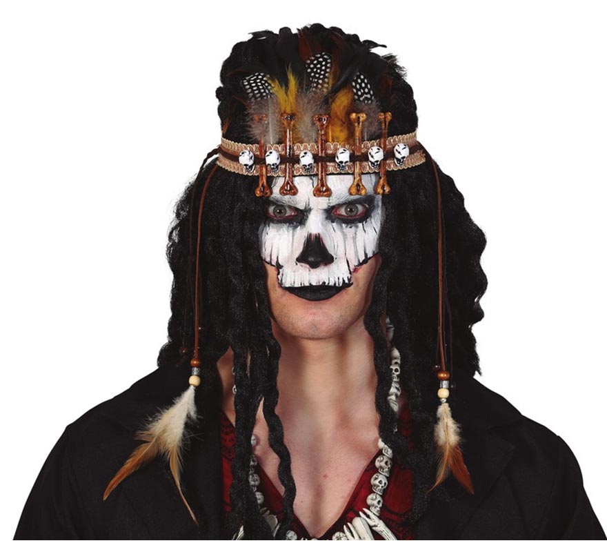 Voodoo Headband with Feathers