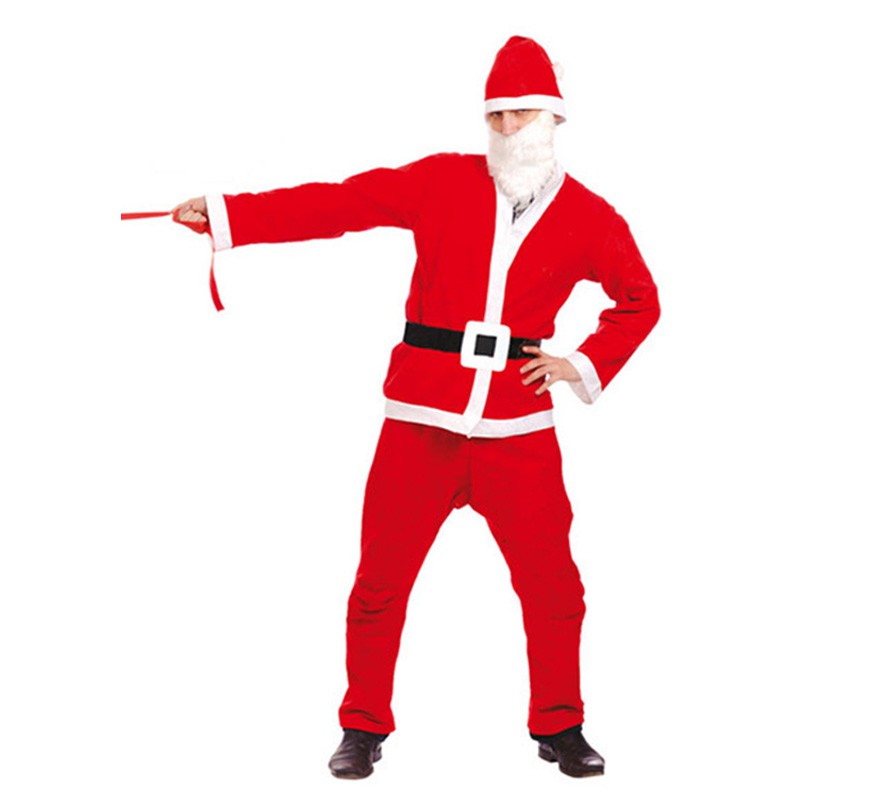 Cheap Santa Claus Costume with Hat and Beard for Men