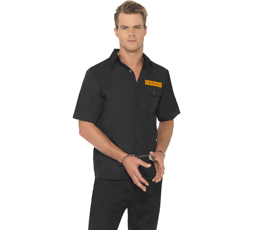 Black Prisoner Shirt Costume for Men
