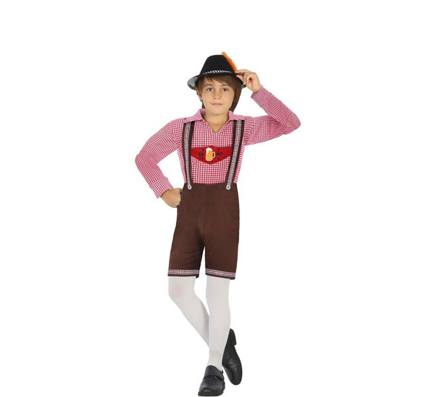 Pink and Brown German Velvet Costume for Child