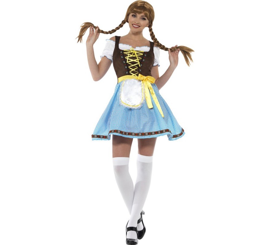 Fato de alemão azul e marrom tradicional para mulheres Fato de alemão azul e marrom tradicional para mulheres