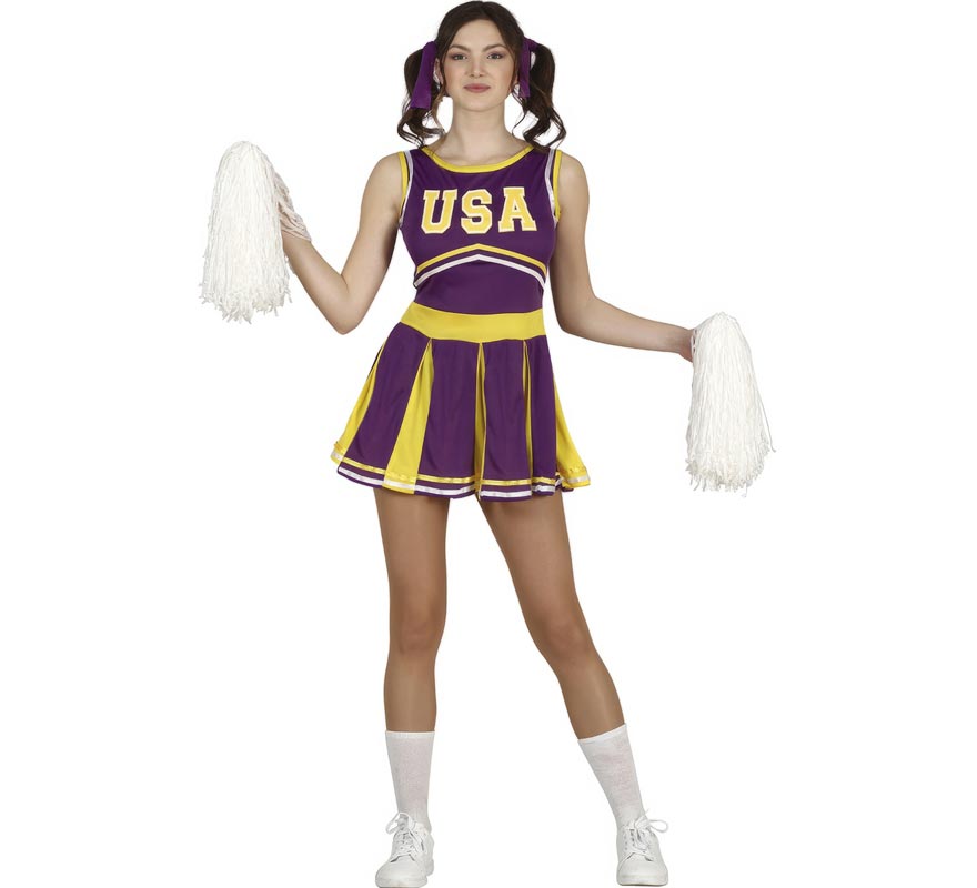 Traje de líder de torcida da equipe roxa adolescente