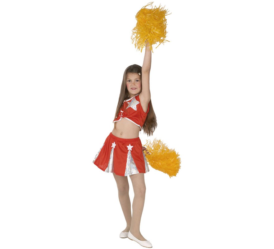 Fato de líder de torcida vermelho para menina