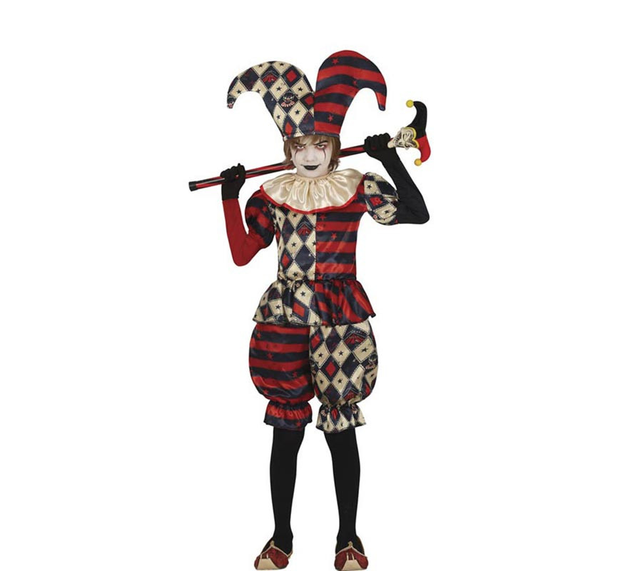 Fato clássico de arlequim de diamante para menino