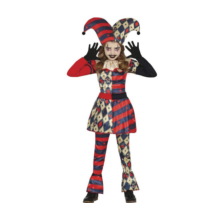 Fato clássica de arlequim de diamante para menina