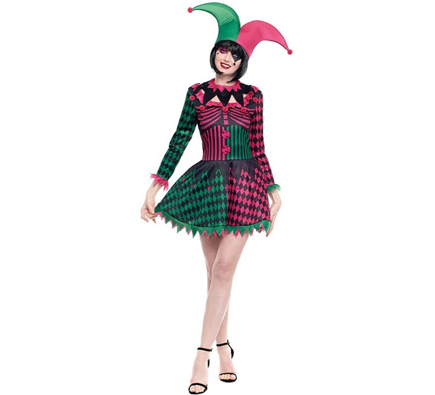 Tricolor Harlequina costume for women