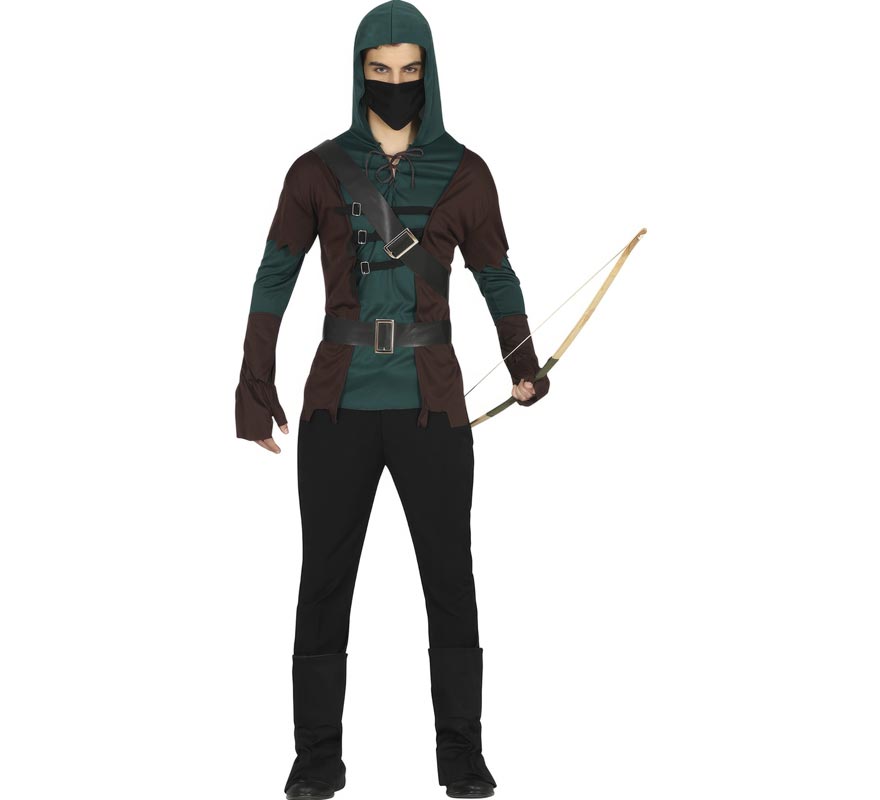 Fato de Arqueiro Negro da Floresta para adolescente