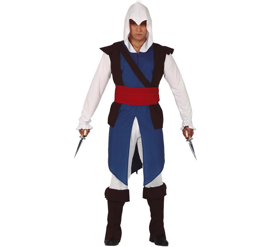 Fato de assassino azul para homem