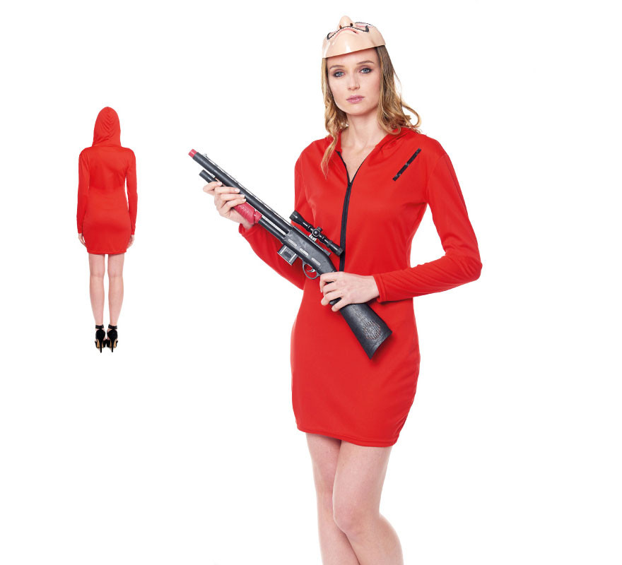 Fato curto de ladrão vermelho para mulher