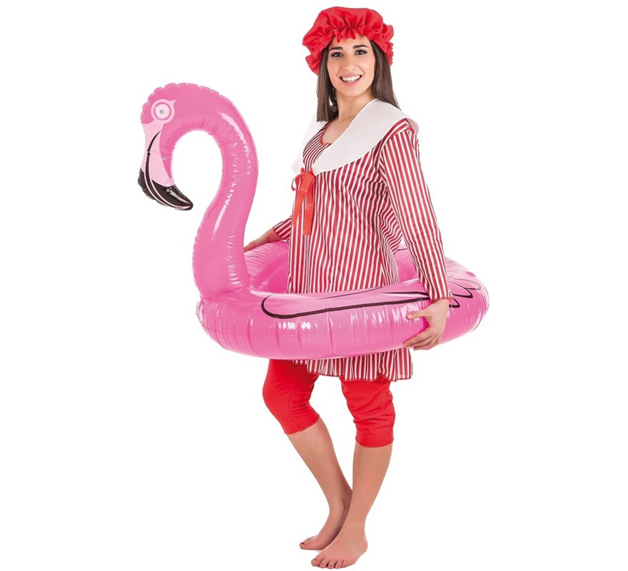 Fato de banho com flamenco insuflável para mulher