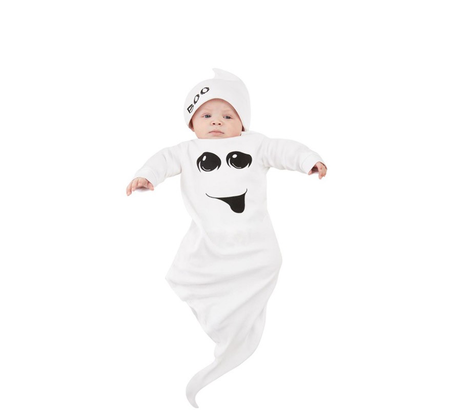 Fato de bebê fantasma branco para bebês