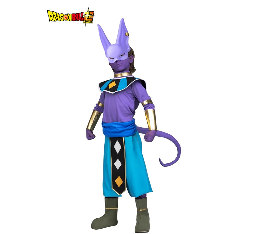 Dragon Ball Beerus costume with mask and makeup for children