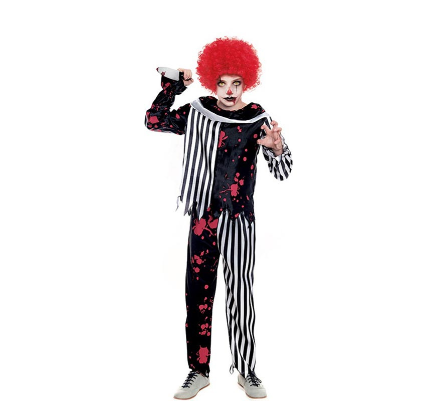 Fato de palhaço sangrento para criança