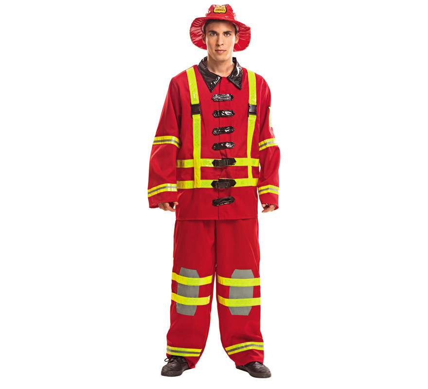 Red firefighter costume for men