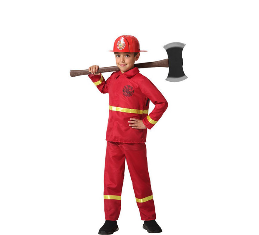 Red and Yellow Firefighter Costume for Boys