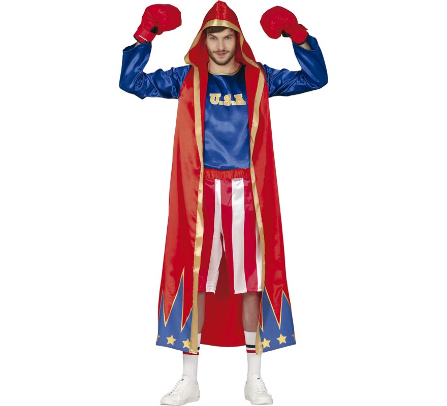 Red and Blue Boxer Costume for Men
