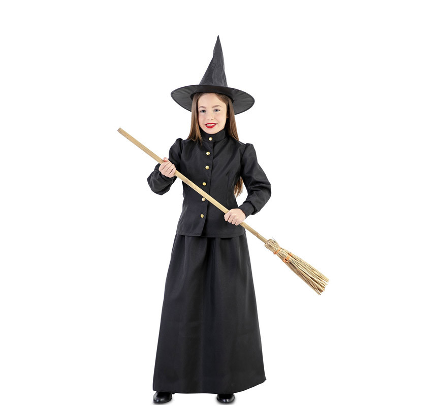 Classic Witch Costume in Black for Girl