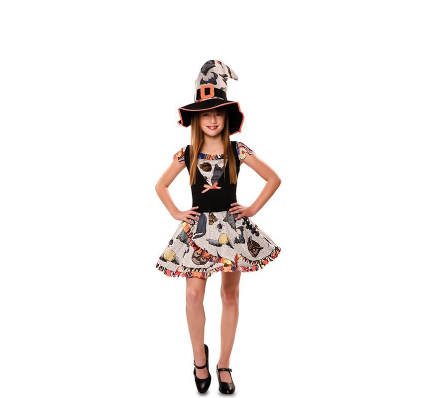 Fato de bruxa engraçado para menina