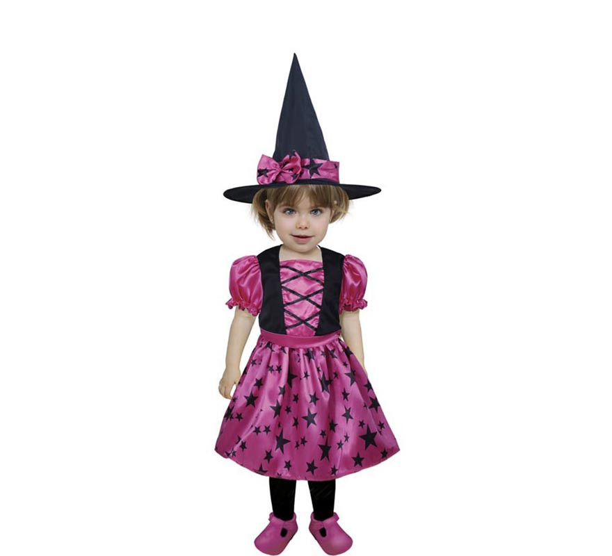 Fato de bruxa estrela roxa para bebé