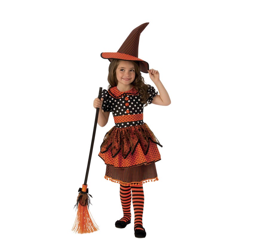 Black and Orange Witch Costume for Girl