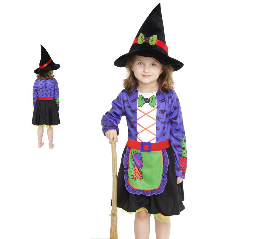 Fato de Bruxinha com Avental para Menina