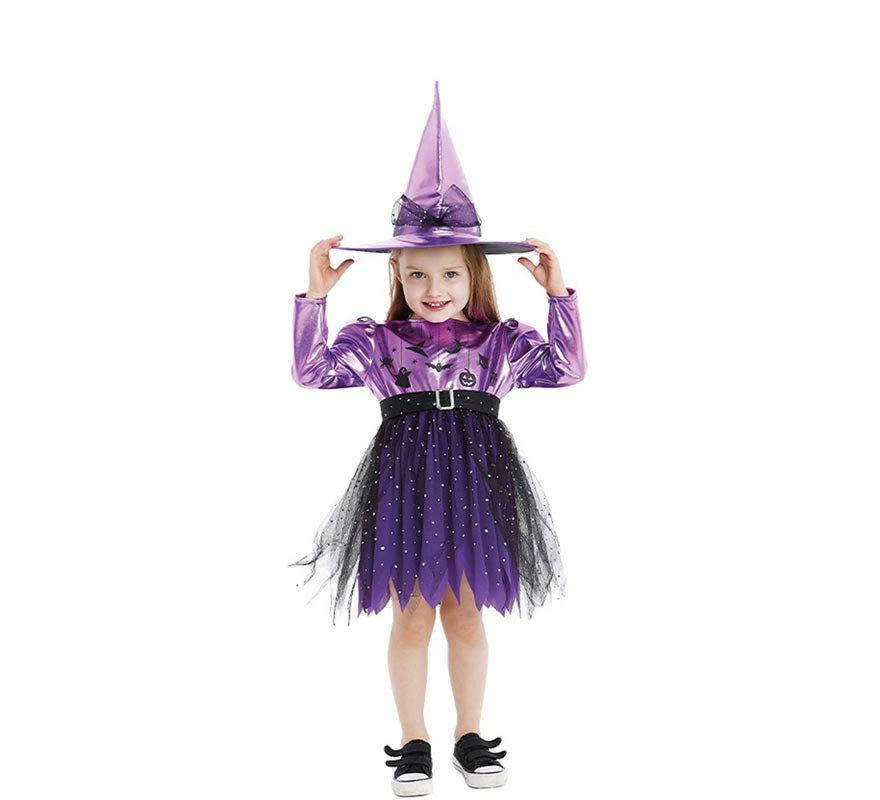 Fato de Bruxa Baby Lilás para menina e bebé