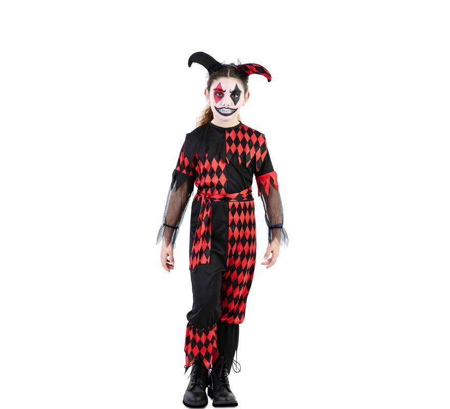 Fato de bobo da corte sinistro para menina