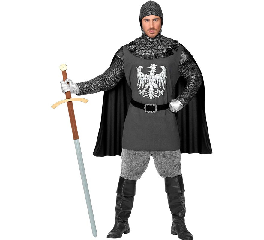 Gray Eagle Knight Costume with Cape for Men Gray Eagle Knight Costume with Cape for Men