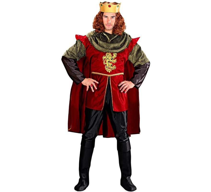 Red and Green Royal Knight Costume for Men