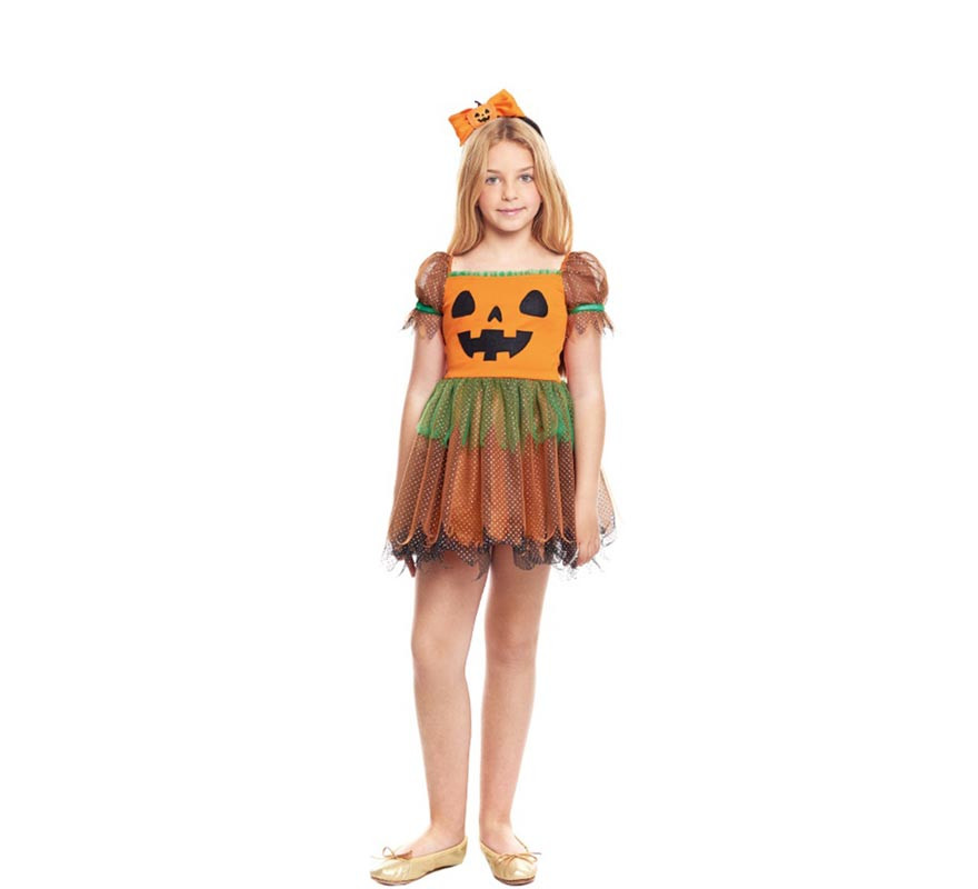 Fato de abóbora para menina