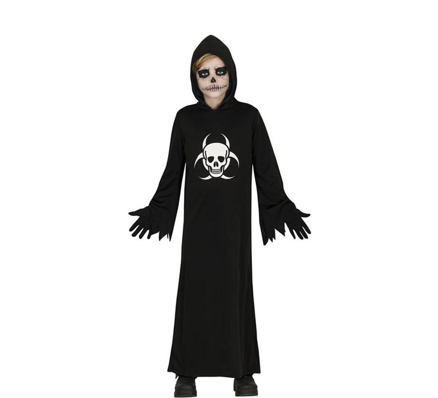 Fato de caveira com capuz para criança