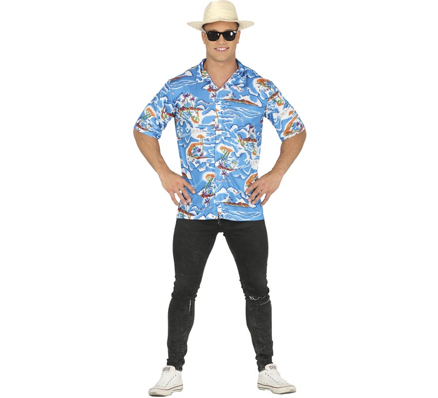 Fato de camisa havaiana para homem