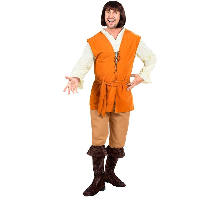 Orange Medieval Peasant Costume for Men
