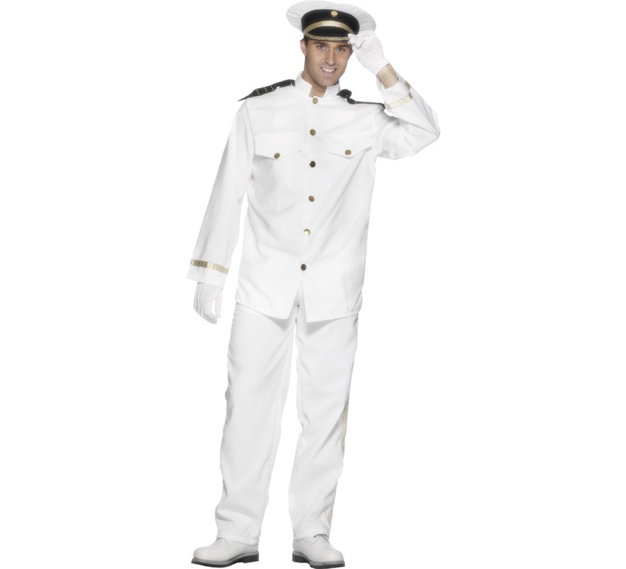 White Captain costume for men