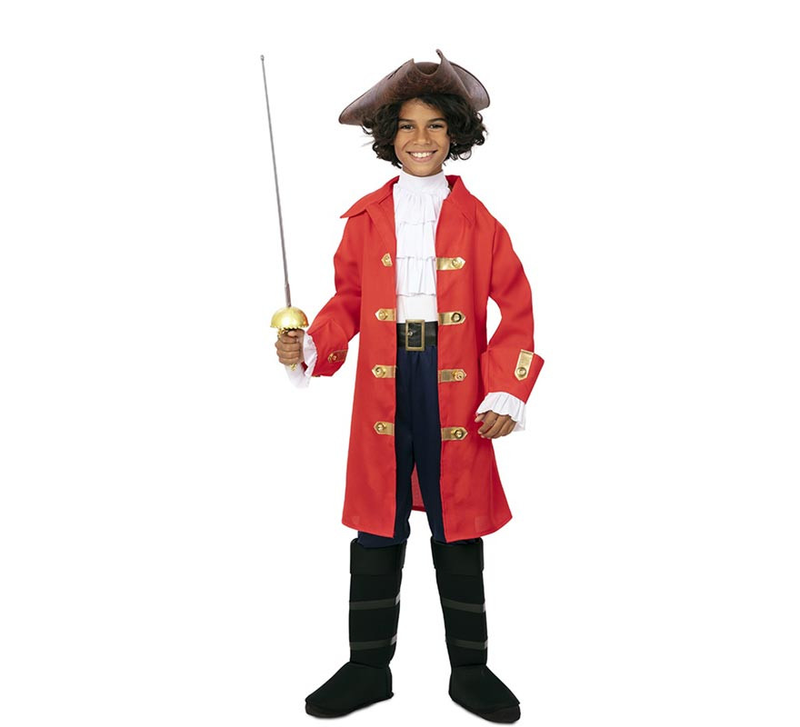 Red Pirate Captain Costume with Belt for Boys Red Pirate Captain Costume with Belt for Boys