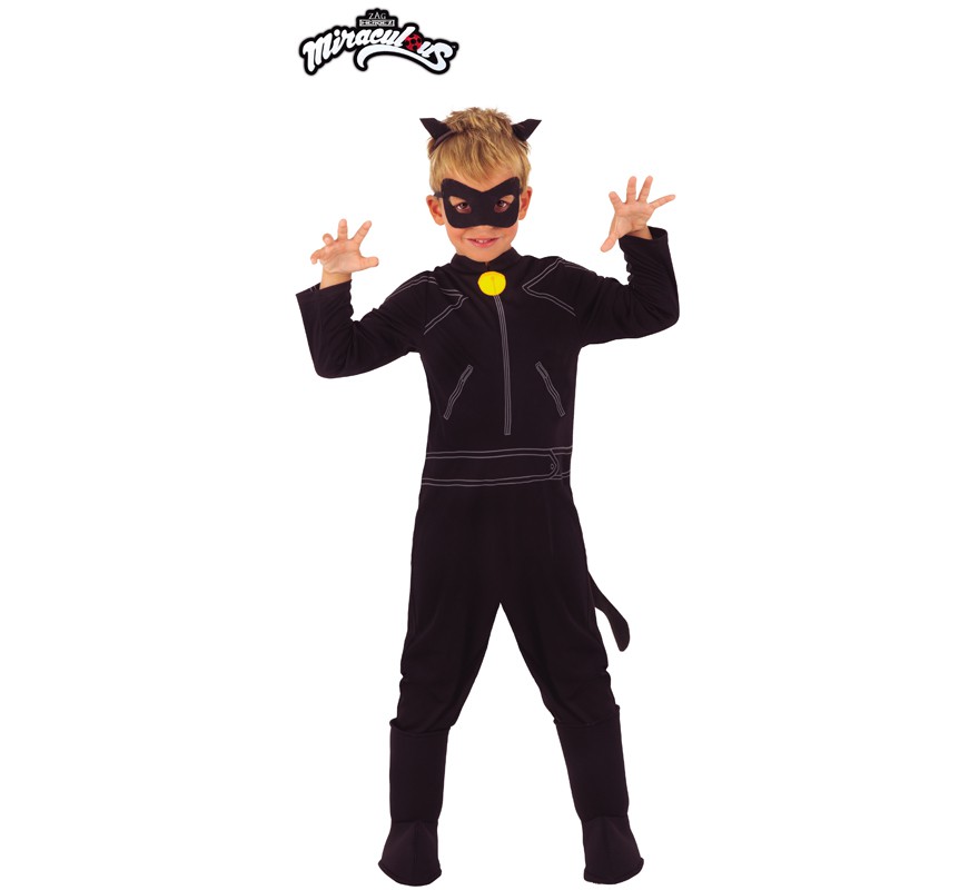 Fato de Miraculous Ladybug Classic Cat Noir para menino Fato de Miraculous Ladybug Classic Cat Noir para menino
