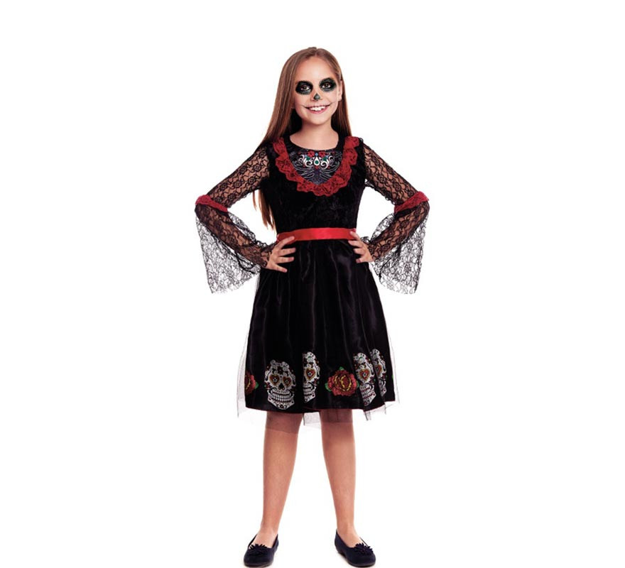 Fato de Catrina Calaveras para menina