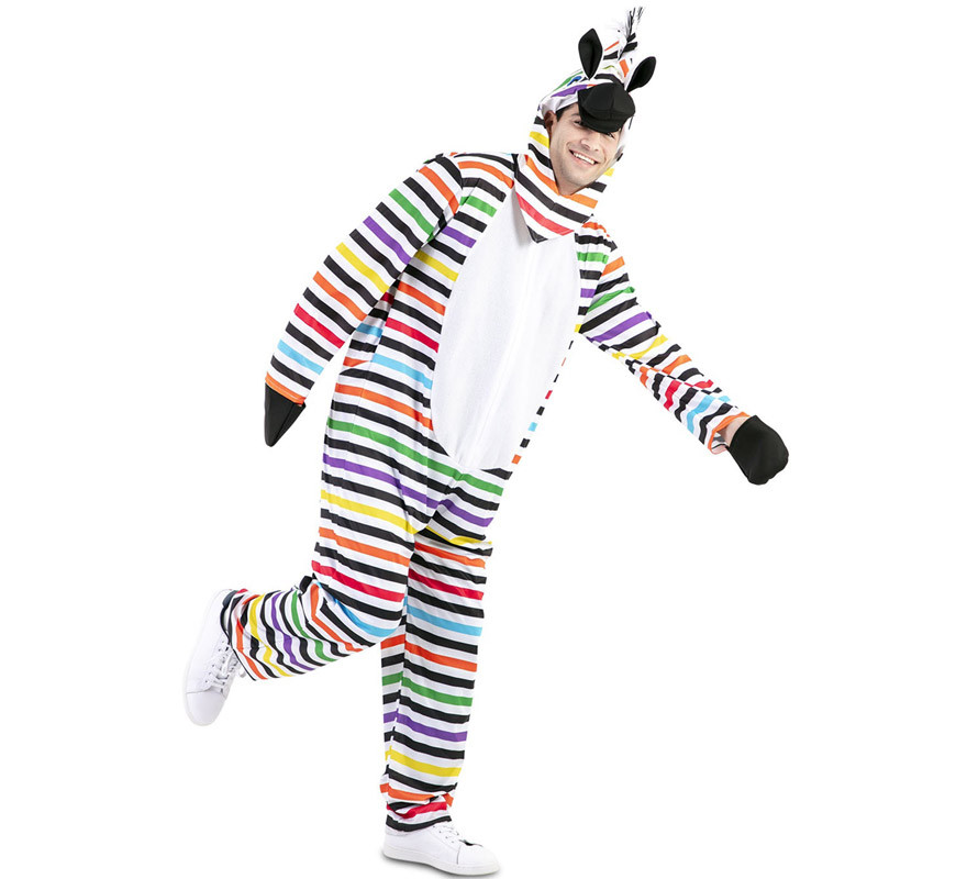 Multicolor Zebra Costume for adults