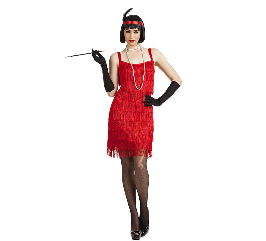 Charleston Costume with Red Fringes for Women Charleston Costume with Red Fringes for Women