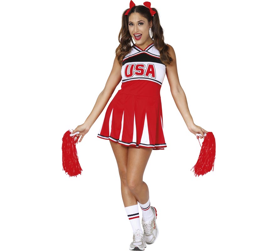Fato de cheerleader ou cheerleader para mulher adulta