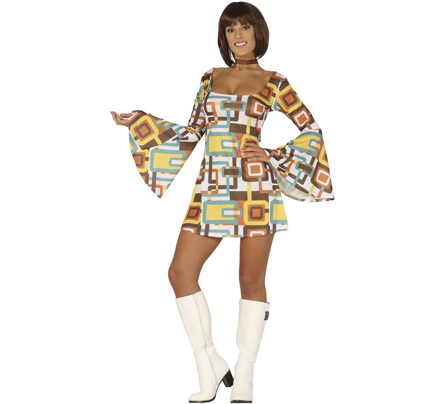 Fato de discoteca feminino multicolorido